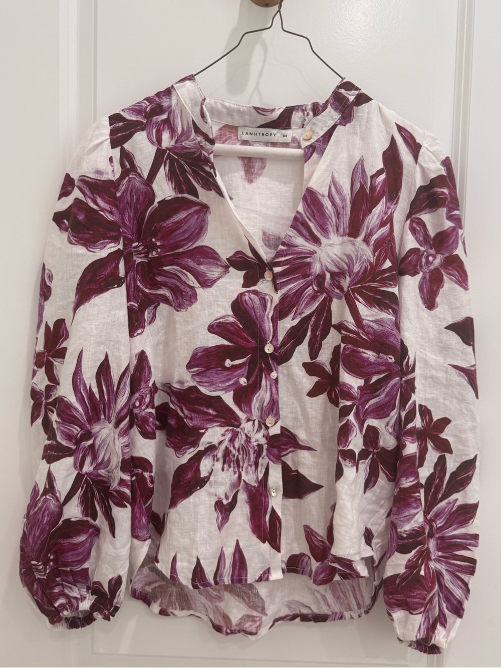 Lanhtropy La Fleur Top and Shorts Set Purple Floral Print - Picture 2 of 5